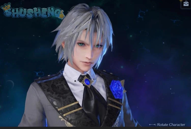 Sephiroth FF14 Game Final Fantasy Cosplay Blue Rose Thorn Night Costume Shoes Accessories props jackets Halloween Party Uniform