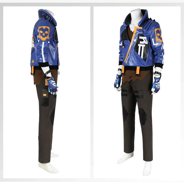 Shusheng-R Game Valorant Yoru Cosplay Men Costume Roleplay Fantasia Outfits Jacket Gloves Man Fancy Dress Up Party Clothes For Role Playing