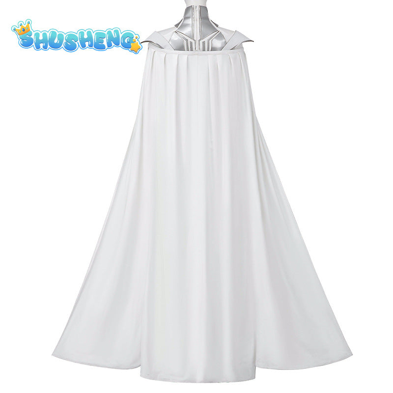 Cosplay Hela White Outfit Halloween Cosplay Costume Set Bodysuit White Jumpsuit Superheroine Costume With Cape Suit