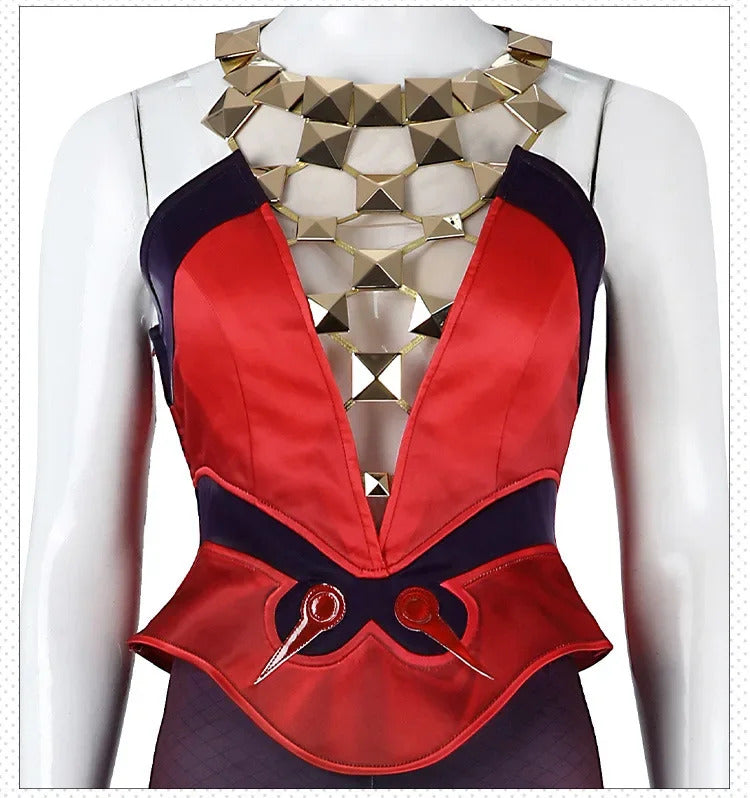 Game Rivals Scarlet Cosplay Witch Costume Emporium Matron Red Top Skirt Outfit Full Set Halloween Scarlet Fantasia Costumes