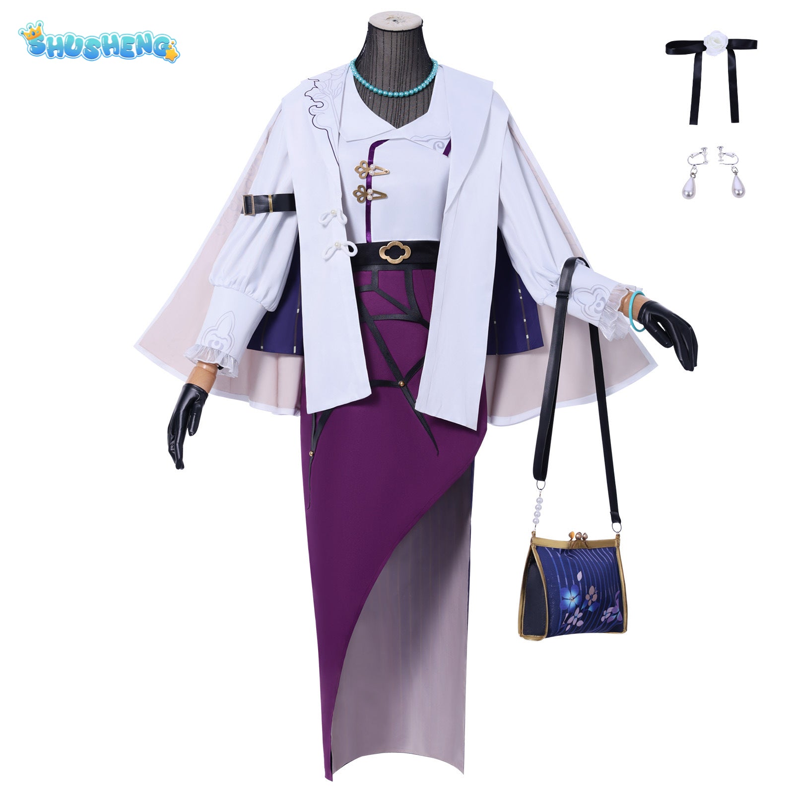 Kafka Honkai Star Rail Fanart Kafka Qipao Dress Cheongsam Cosplay Costume Canival Halloween Role Play Outfits
