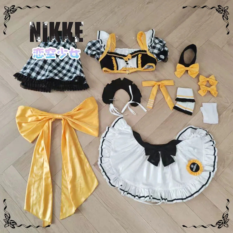 Goddess of Victory: Nikke Modernia Cosplay Marian Costume Sweet maid Lolita dress headband necklace prop Halloween women set
