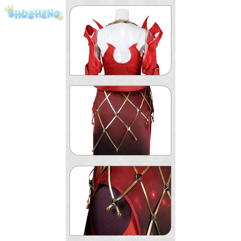 Scarlet Witch Wanda Django Maximoff Cosplay Rivals Costume Halloween Party Women Fantasy Uniform Props Shoes Wig Gloves Net Set