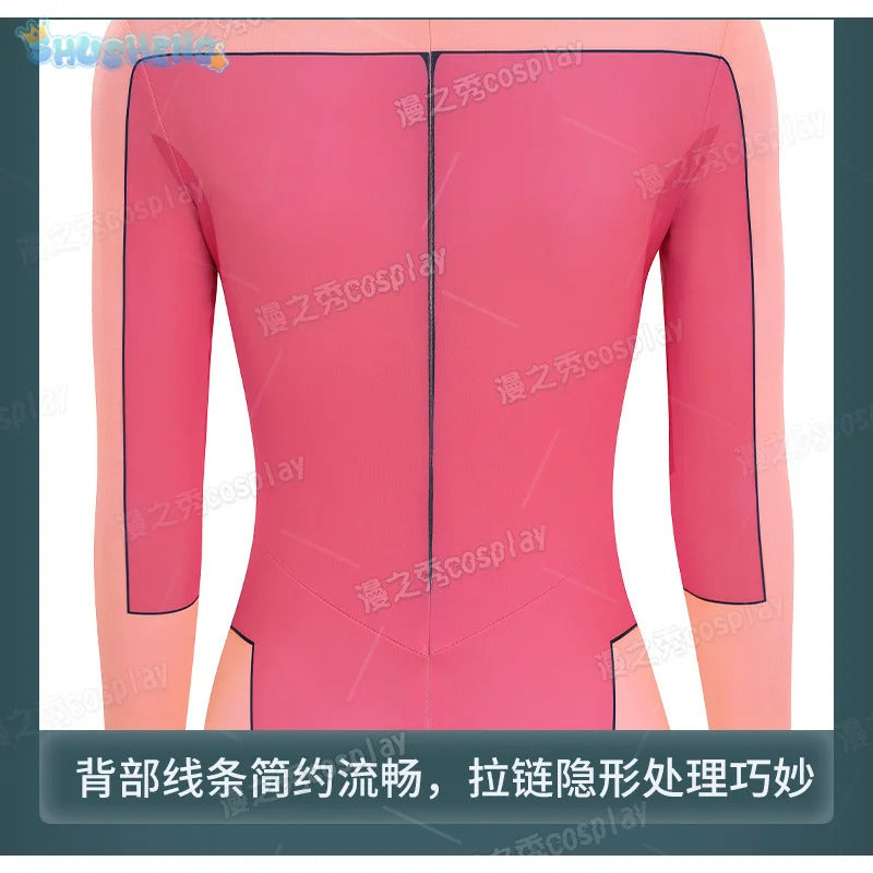 Movie Atom Eve cosplay invincible costume jumpsuit cloak socks shoe set Halloween Party pink Women tight fitting uniform xs-xxxl