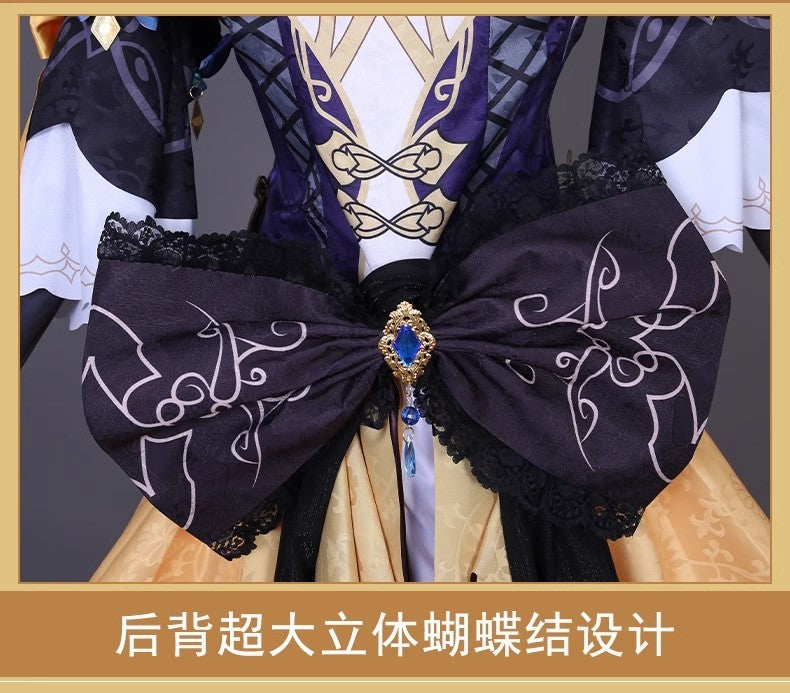 Genshin Impact Navia Cosplay Costumes Navia Caspar Wig Sunglasses Full Set High-end Fancy Dress Women Clothes
