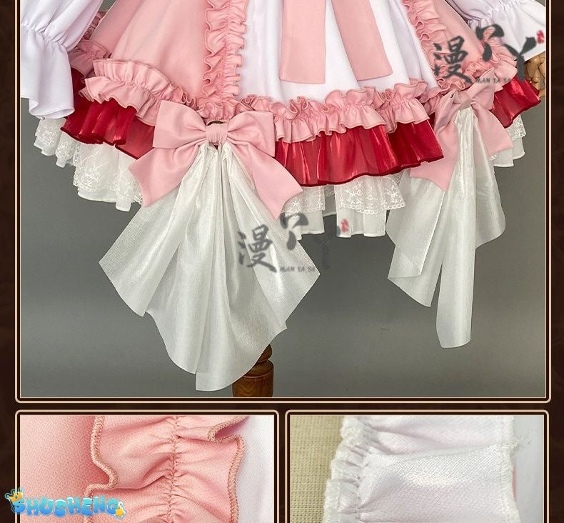 Honkai Impact 3 Cosplay Elysia Blossoming Spring Dress Lolita Cosplay Costume With Bow Game Halloween Costume