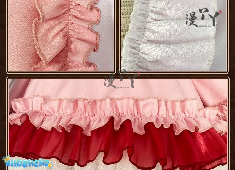 Honkai Impact 3 Cosplay Elysia Blossoming Spring Dress Lolita Cosplay Costume With Bow Game Halloween Costume