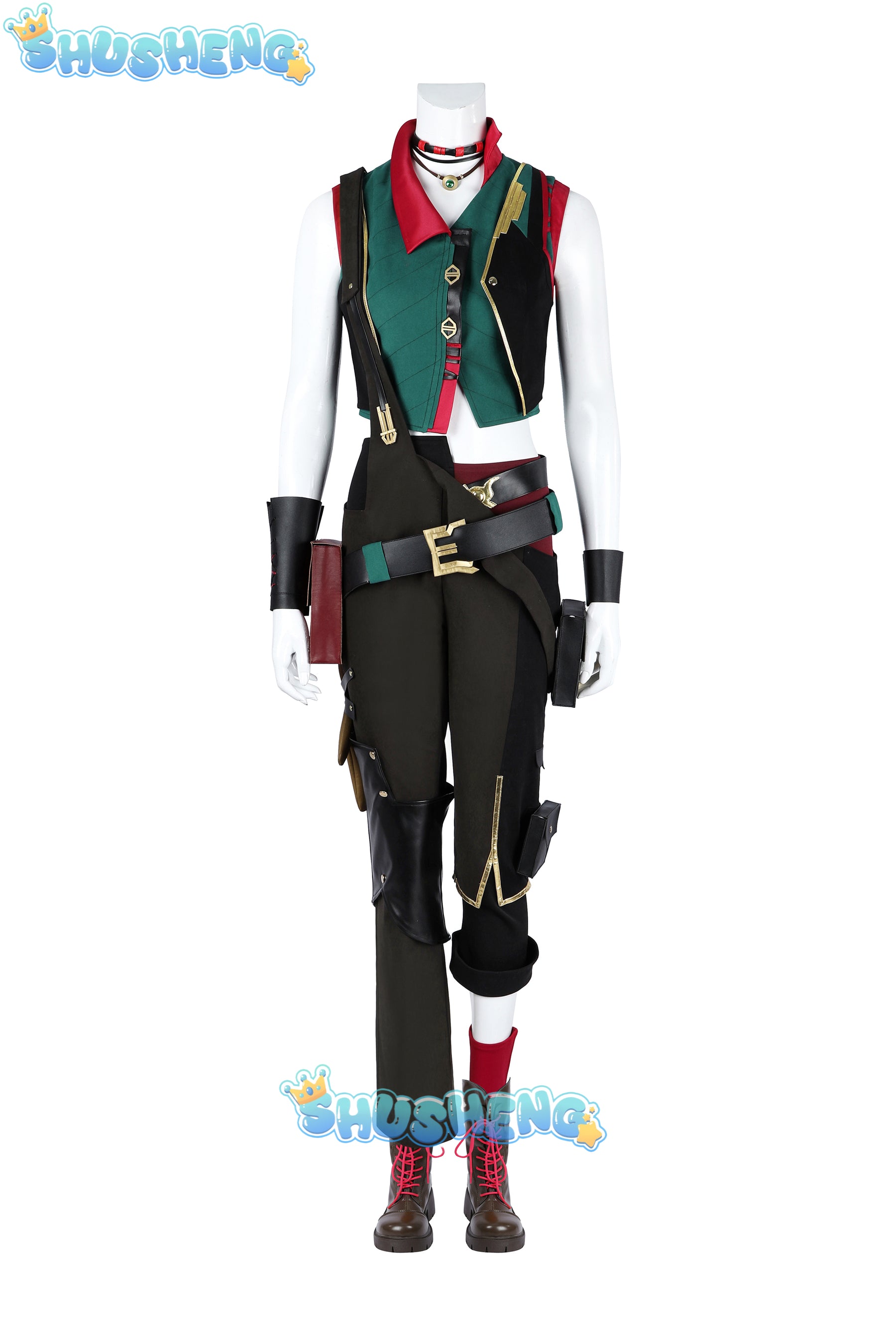 Anime Game LOL Arcane Powder Cosplay Jinx Costume Uniform Coat Pants Blue Wigs Headwear For Girls