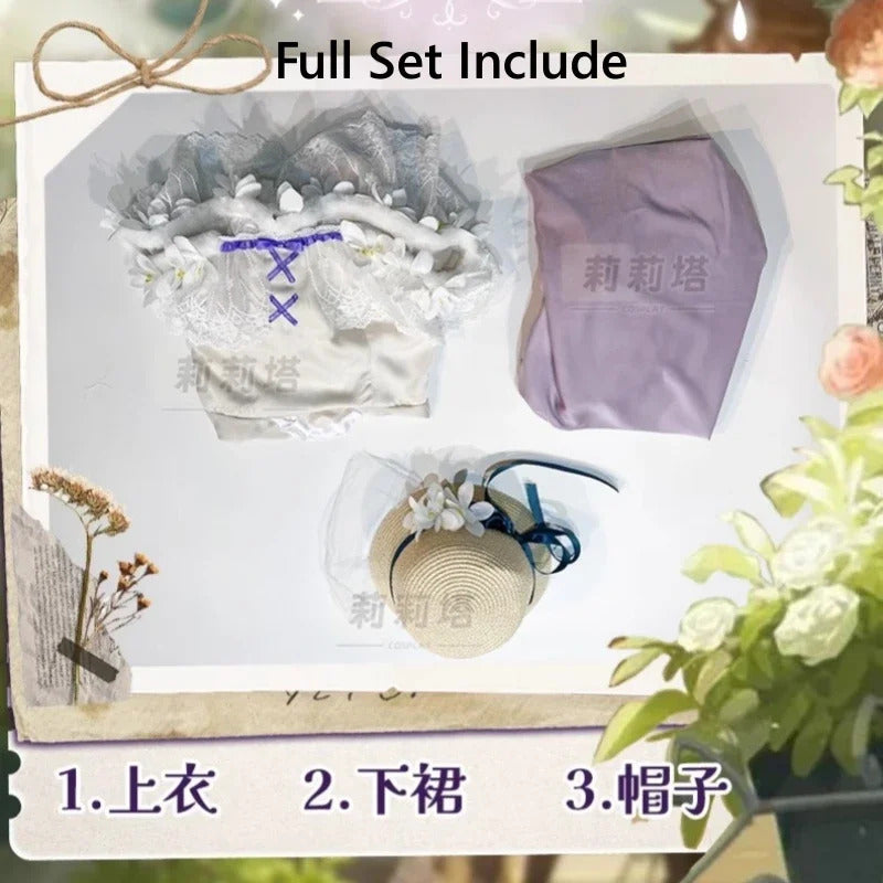 In stock Game Identity Ⅴ Vera Nair cospaly Perfumer Costume Sweet Lolita Princess Dress Hat Set Party Christmas Girl Uniform