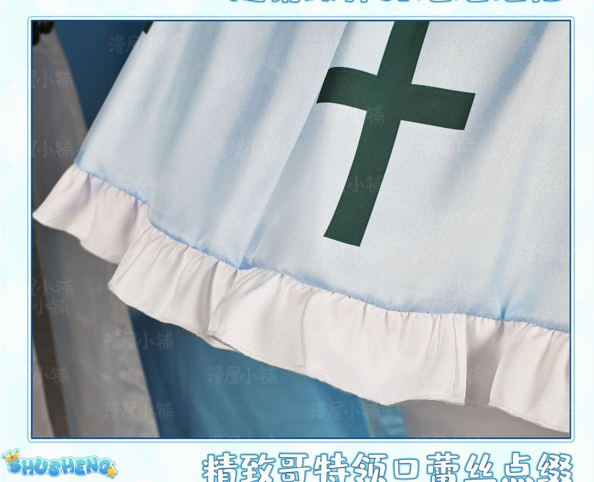 Tsukiyomi Utau Shugo Chara Cosplay Costume Mint Blue Gothic Lolita Dress with Wig For Hallowmas Christmas Role Play Women