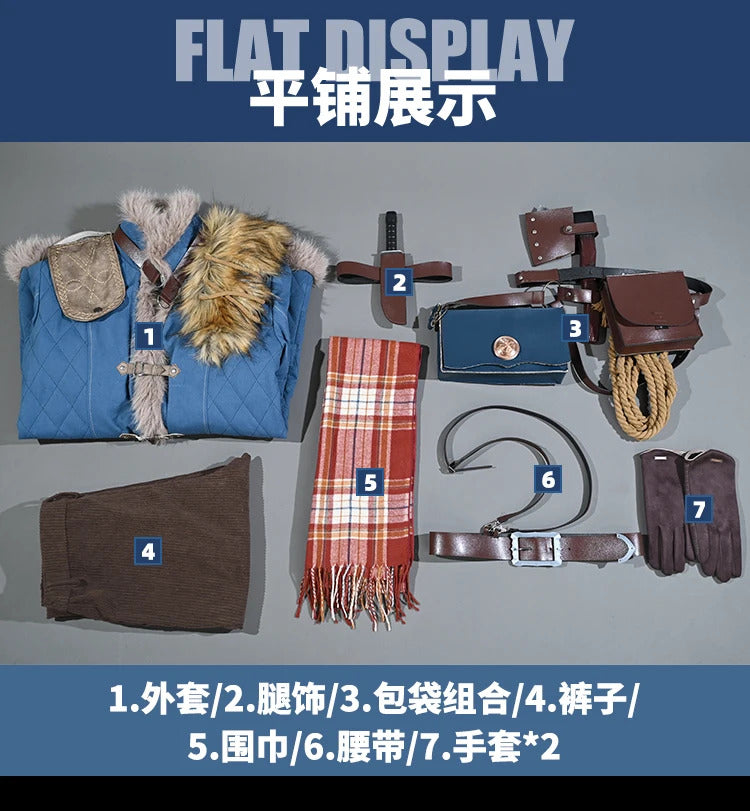 Lies of P: Overture Male lead P Cosplay Costume Coat pants belt props accessories scarf set Halloween party new fashion uniform