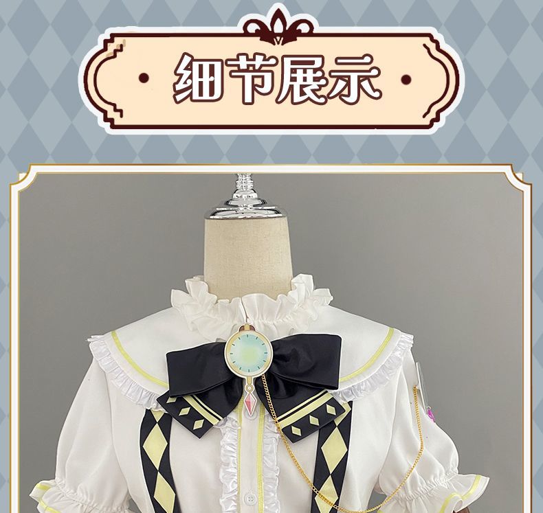 Anime Virtual YouTuber Ace Taffy Cosplay Costume VTuber British Style School Uniform Shirt Strap Dress Wig Woman Cute Party Suit