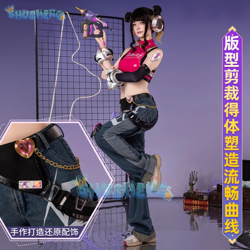Game Juno OVERWATCH2 Cosplay OW Linkage Girl Goup Costume Halloween Party Sweet Women Uniform Props Accessories Set