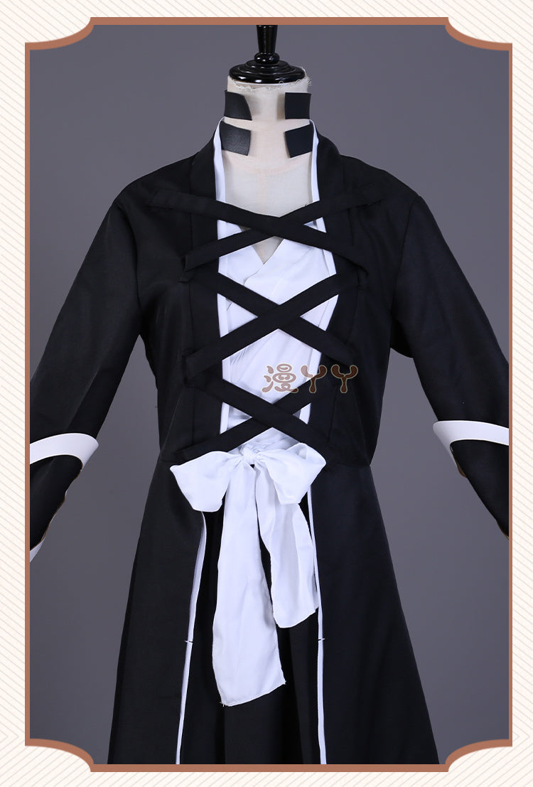 Anime Bleach Kurosaki Ichigo Cosplay Costume Japanese Manga Cosplay Black and White Outfit Halloween Role Play Uniform for Men