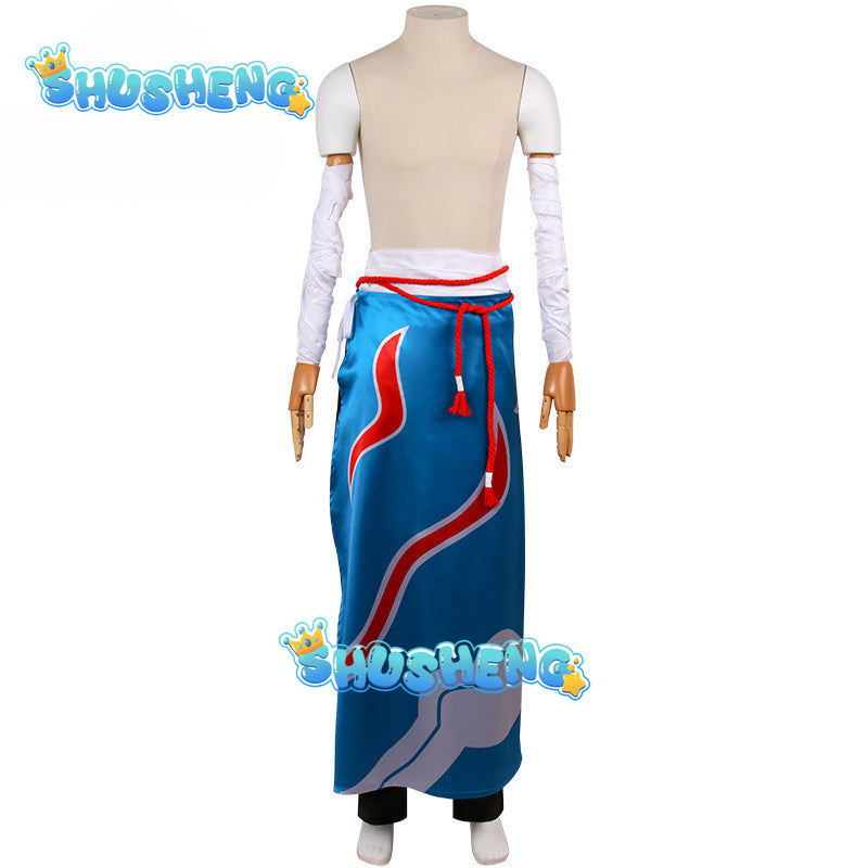 Game LOL Unforgotten Yone Cosplay Costume Wig Skirt Strap Straps Uniform Full Set Adult Man Woman Carnival Halloween Suit