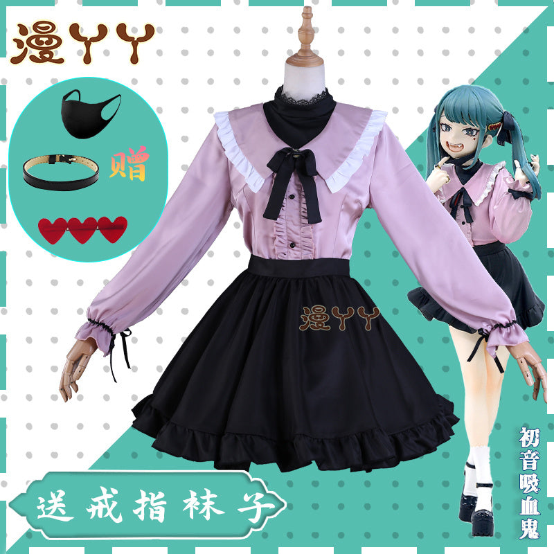 Vampire Miku Cosplay Costume Vocaloid Vampire Miku figure cosplay suit Pink kawaii dress Bowknot uniform