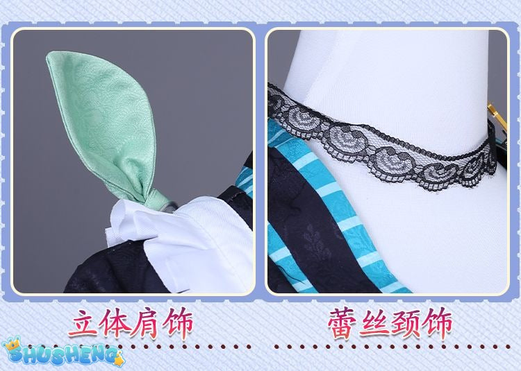 Anime Virtual Idol Pomu Rainpuff Cosplay Costume NIJISANJI EN Lazulight Member Maid Attire Lolita Woman Kawaii Party Suit