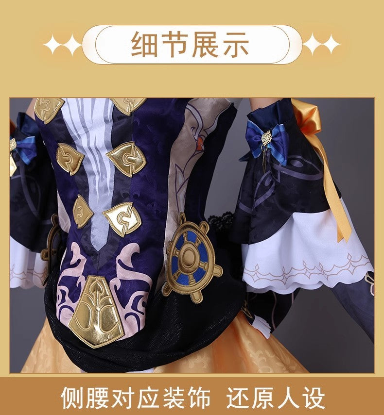 Genshin Impact Navia Cosplay Costumes Navia Caspar Wig Sunglasses Full Set High-end Fancy Dress Women Clothes