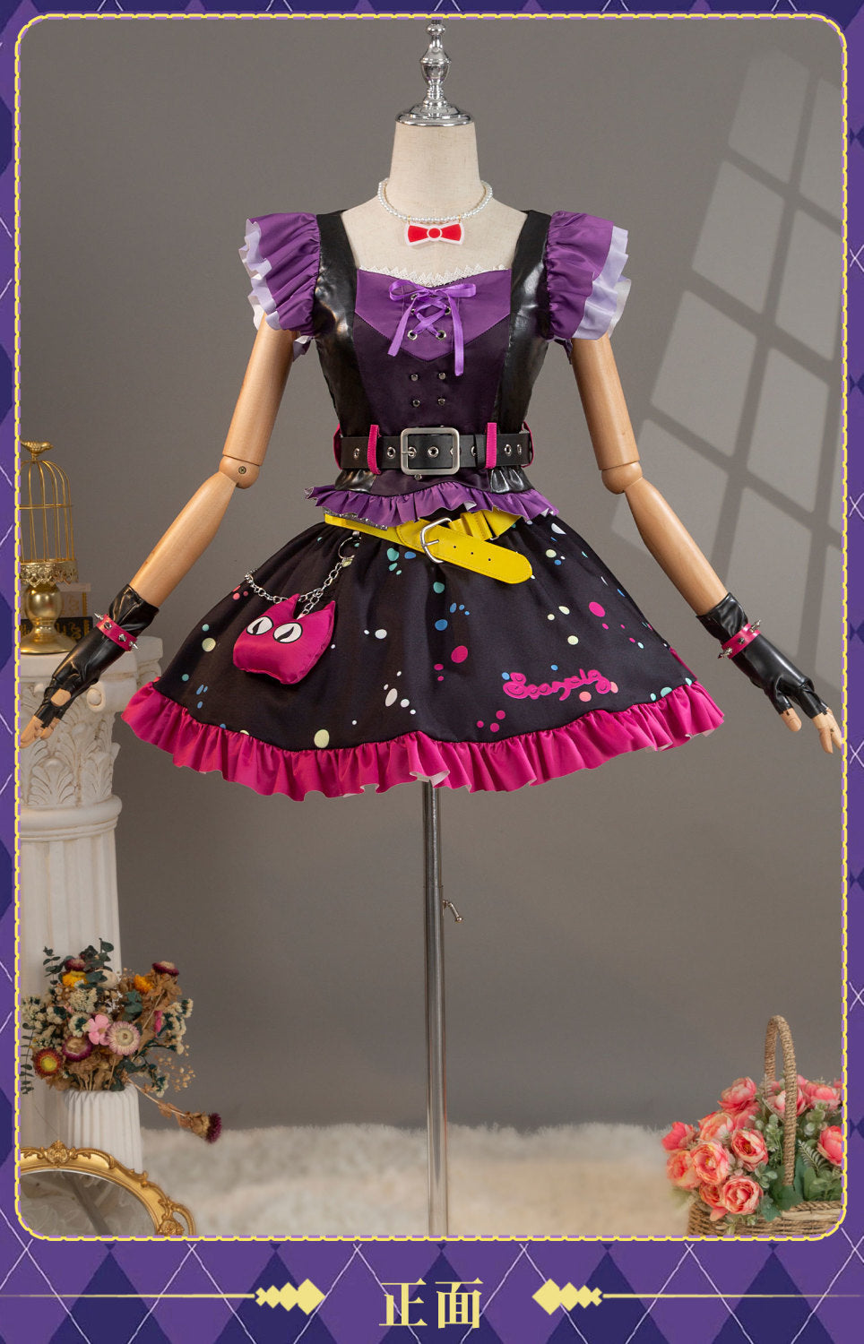 Anime Aikatsu! Hoshimiya Ichigo Cosplay Costume Sweet Devil Evening party Dress female Lolita in stock