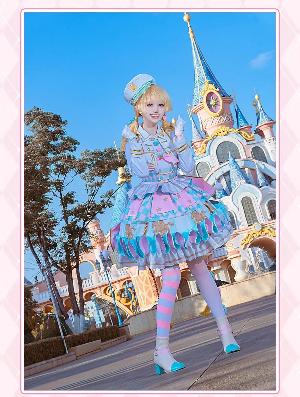 Anime BanG Dream! Kokoro Tsurumaki Cosplay Costume Dress Hat Glove Coat Hat Props Full Set Halloween Sweet Woman Lolita Uniform