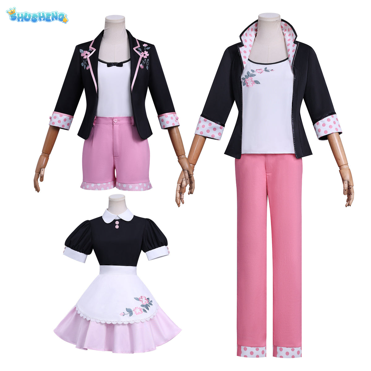 Shusheng-N Dupain Cheng Cosplay Costume Miraculous S6 Marinette Clumsy Girl Wig Skirt Women Halloween Party Anime Event Roleplay Uniform