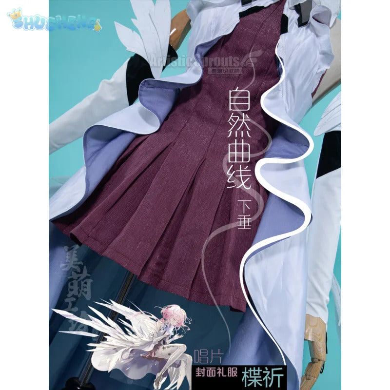 Anime Guilty Crown Inori Yuzuriha Cosplay Costume Women's new elegant Halloween party dress wig accessories props uniform set