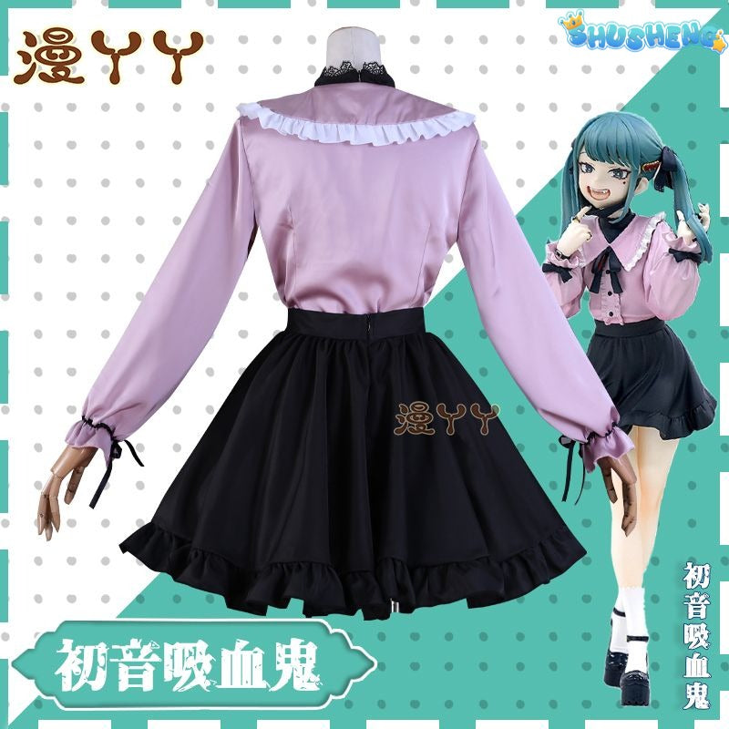 Vampire Miku Cosplay Costume Vocaloid Vampire Miku figure cosplay suit Pink kawaii dress Bowknot uniform
