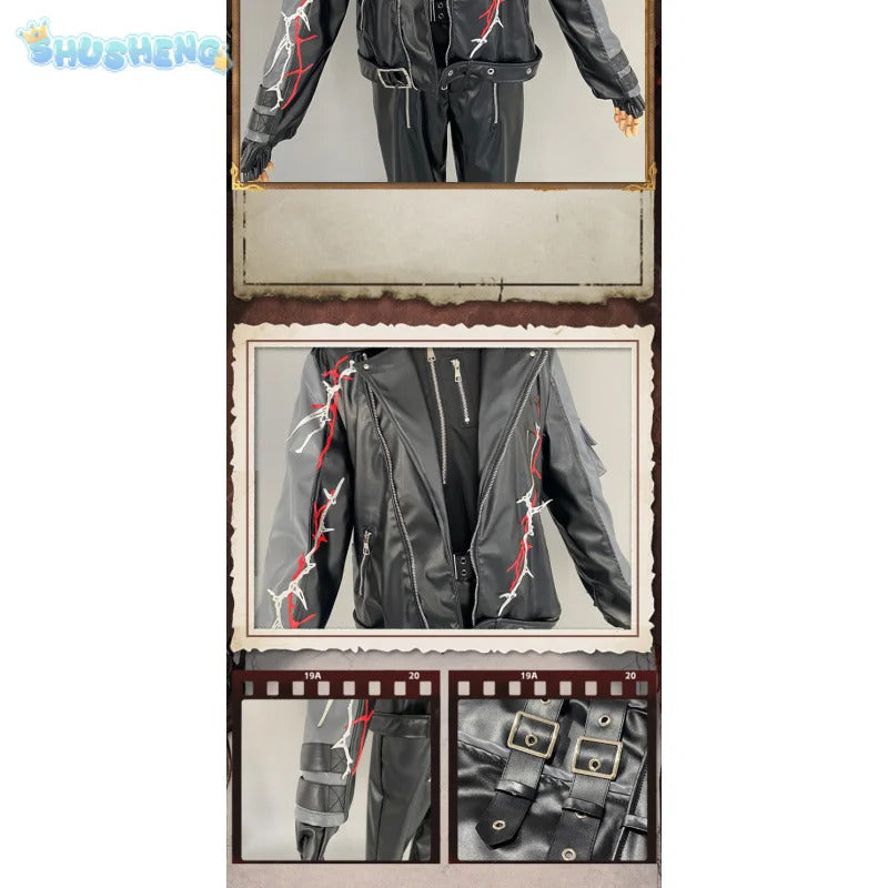 Love and Deepspace Sylus Cosplay Visitors from another world Costume Halloween Carnival Fashion Leather Props Uniform Sylus Set