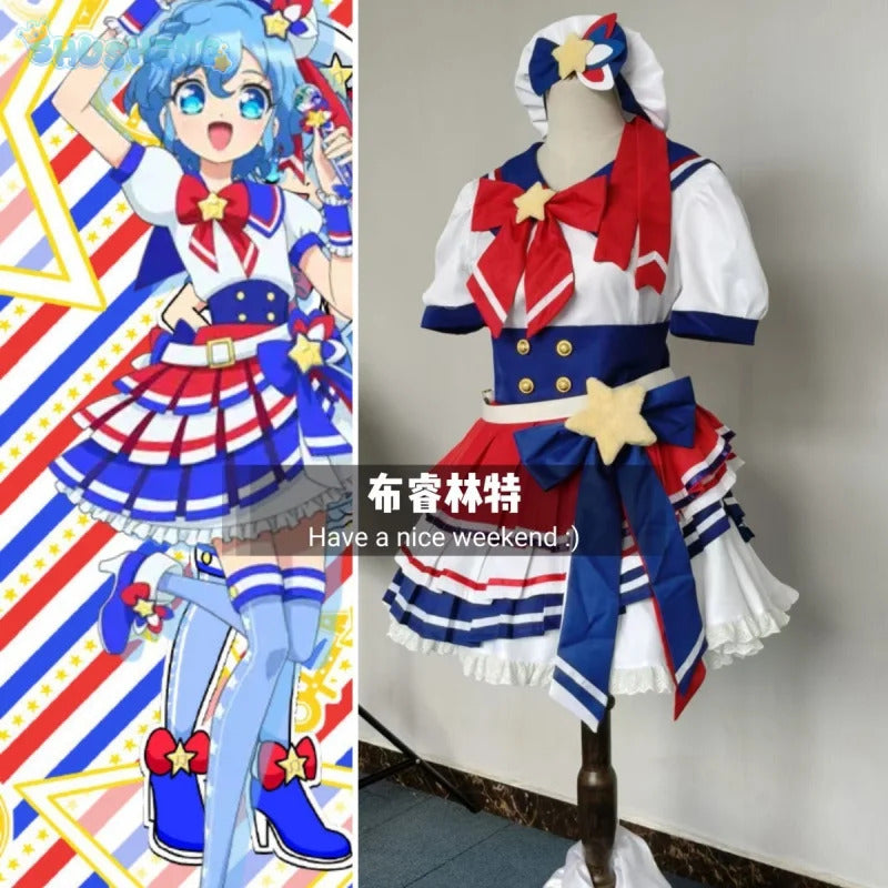 Anime Pripara Dorothy West Leona West Cosplay Costume Women's Man Halloween Sweet JK Dress Uniform Props Tie Full Set Uniform