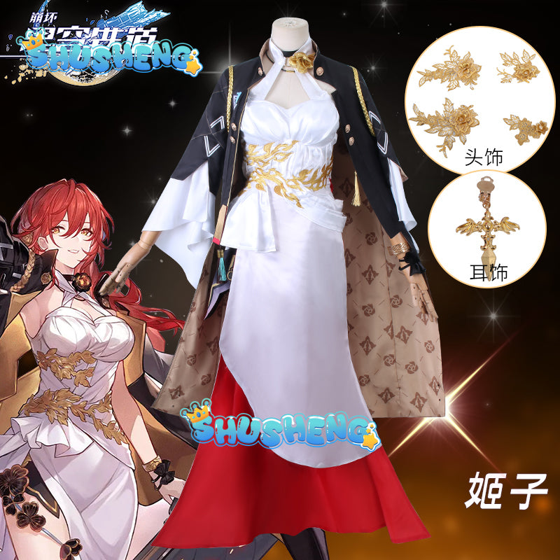 Murata Himeko Cosplay French maid Costume Honkai Star Rail Carnival Uniform Wig Anime Halloween Costumes Men Game