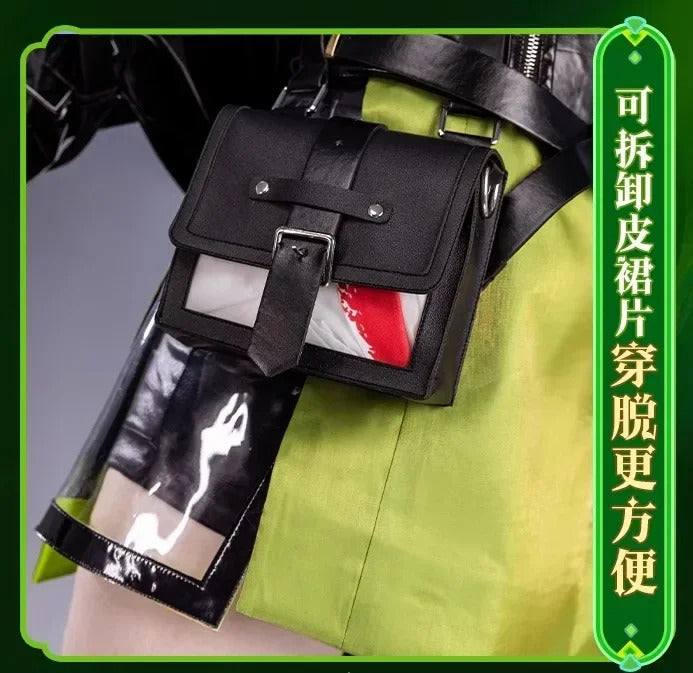 Arknights Mon3tr Cosplay Costume M3 Uniform Black Green Outfit Headwear Rhodes Island Halloween Party for Women Girls Props