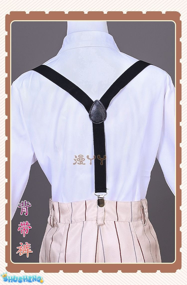 Anime Bungou Stray Dogs Yumeno Kyusaku Cosplay Costume and Doll Toy Hat Backpack Scarf Full Set Custome Made