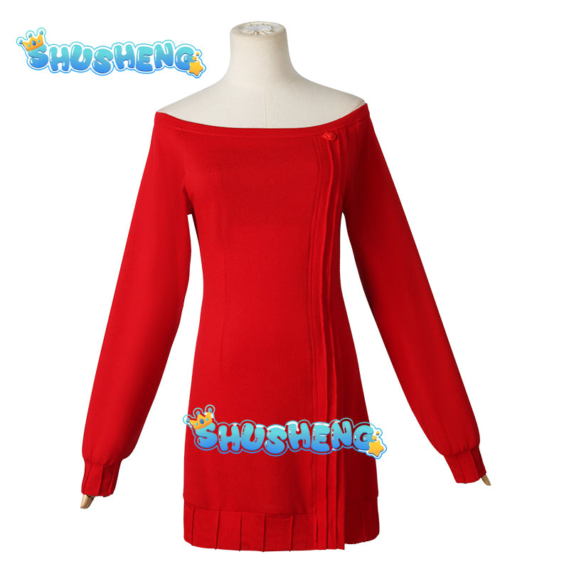 Anime FAMILY Cosplay Yor Forger Yor Briar Cosplay Costume Women Sexy Red Sweater Mini Dress Thorn Princess Costumes