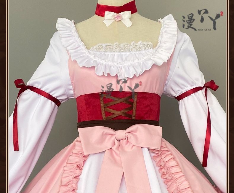 Honkai Impact 3 Cosplay Elysia Blossoming Spring Dress Lolita Cosplay Costume With Bow Game Halloween Costume