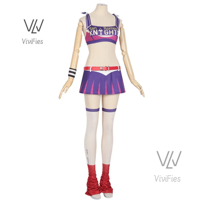 Game Lollipop Chainsaw Juliet Starling Cosplay Costume Women Tops Skirt Accessories Full Set Female Role Play Uniform Halloween