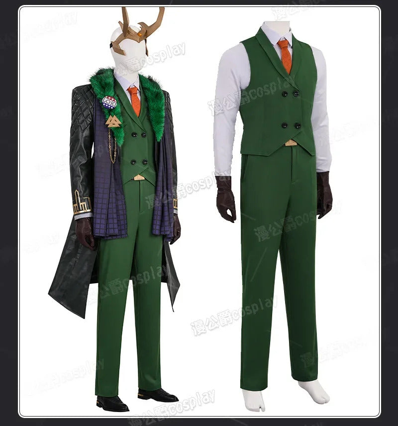 Game Rivals Loki Cosplay Fantasy Battle Suit President Costume Adult Men Roleplay Fantasia Outfits for Halloween