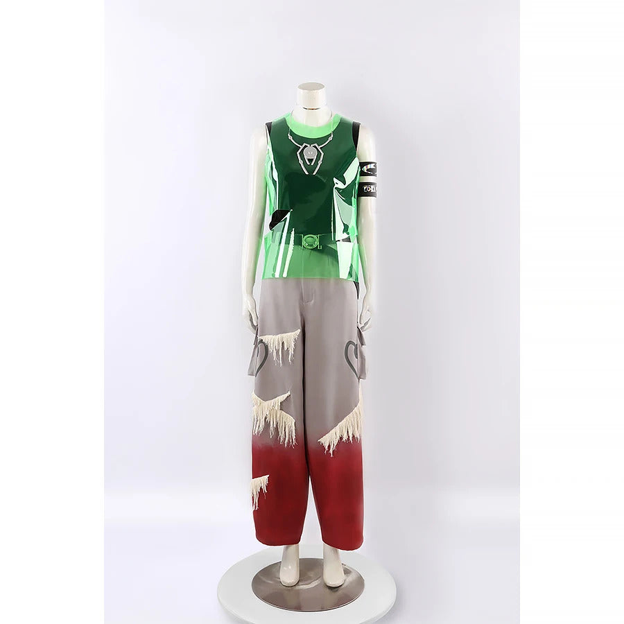 Alien stage till Cosplay r7 round7 Costume New Fashion Men Women Tank Top Pants Necklace Belt Set Party Carnival Fashion Uniform