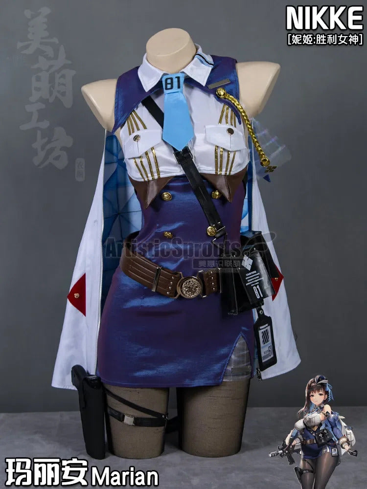 Nikke: Goddess of Victory Cosplay Marianne Costume Marian Women sexy bag buttocks skirt shirt tie hat socks Halloween uniform
