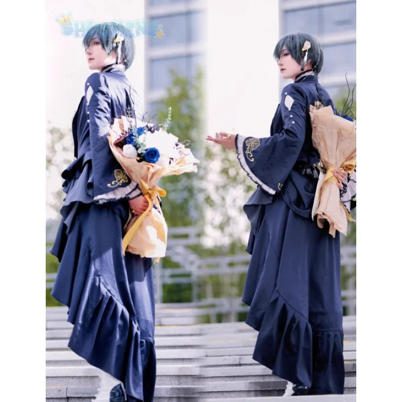 Anime Black Butler Cosplay Ciel Phantomhive Oyster oysters Costume Gothic style dress accessories Halloween party women uniform