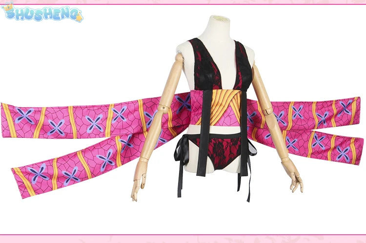 Daki cosplay costume hair pins tattoo wig anime cosplay upper moon 6 sexy kimono dress party Daki outfit Women