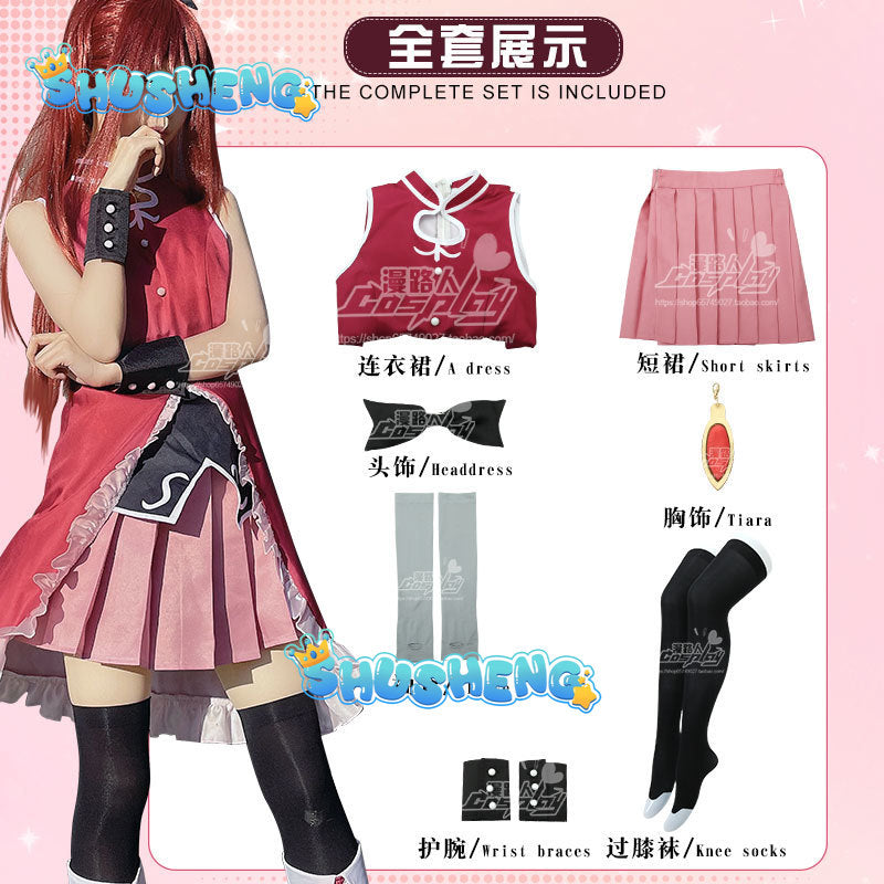 Anime Puella Magi Madoka Magica Sakura Kyouko Cosplay Costume Adult Women Lolita Dress Uniform Skirt Suit Halloween Party Outfit