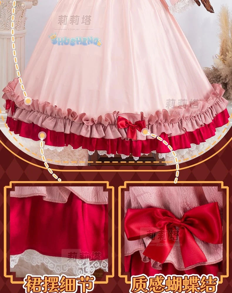Victoric de Blois Cosplay costume Wig Anise Gosick Pink Dress Maid Lola Uniform Cloak hairpin Halloween Party Girls Women