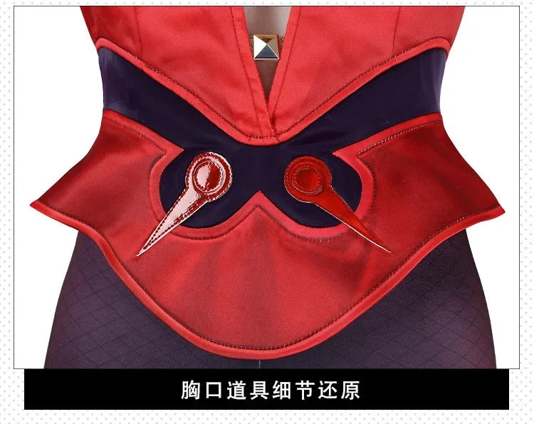 Game Rivals Scarlet Cosplay Witch Costume Emporium Matron Red Top Skirt Outfit Full Set Halloween Scarlet Fantasia Costumes