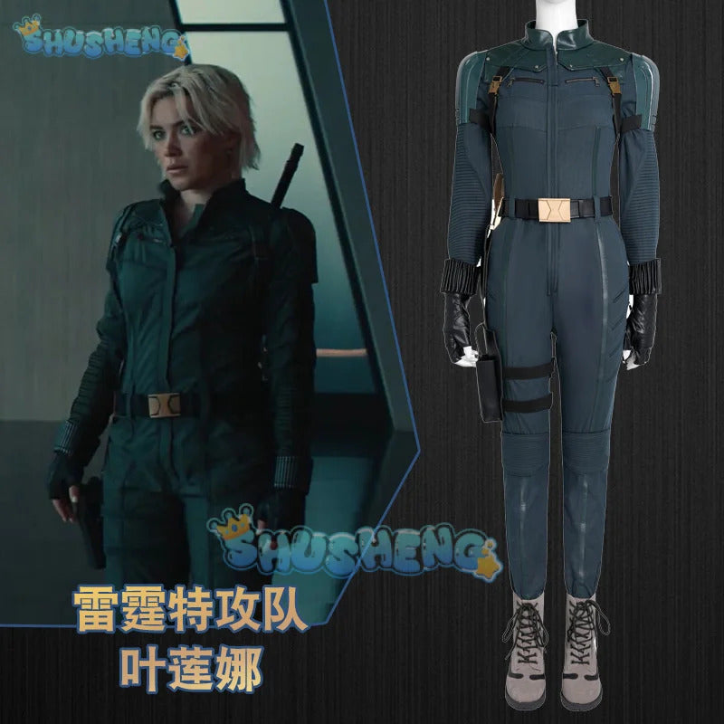 New Yelena Belova Cosplay Costume Jumpsuits Gloves Belt Combats Suit For Women Halloween Party Outfits Custom Made