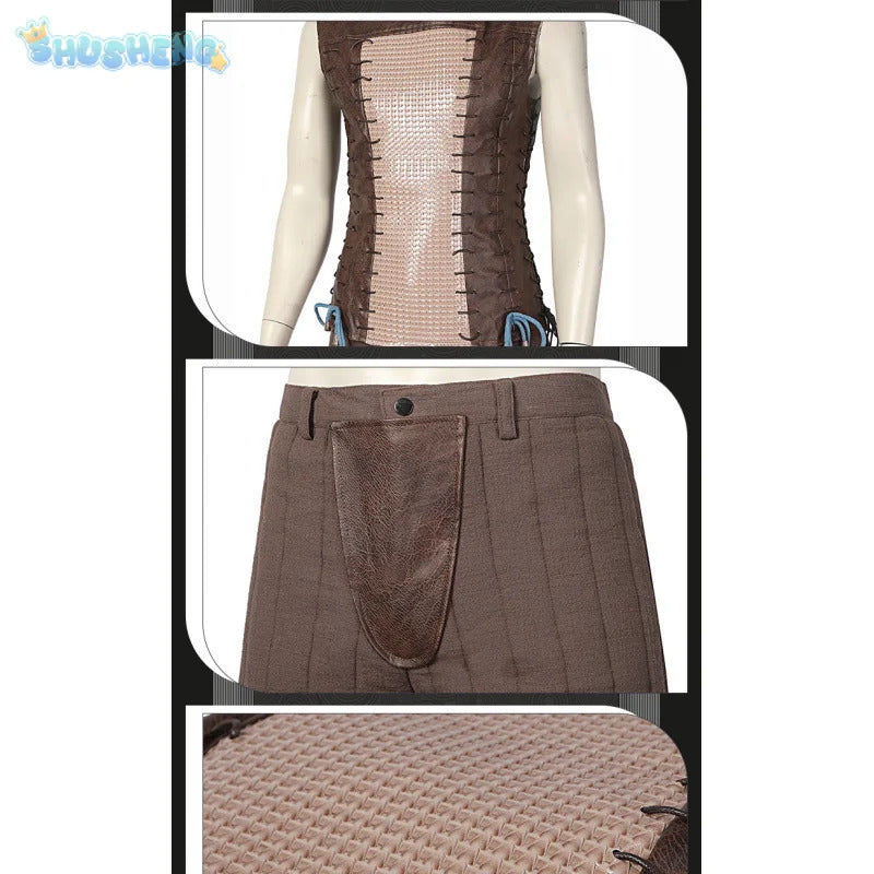 Witcher 3:Wild Hunt Geralt Cosplay Geralt of Rivia Costume Men Vest pants jacket armor belt gloves full set Halloween uniform
