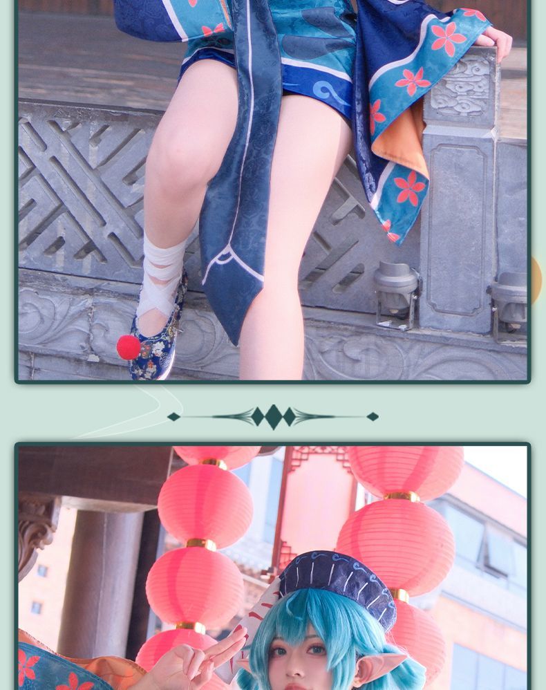 Anime Virtual singer Miku Zombie version Cosplay Costume Lolita Dress Vampire Kawaii Gothic Halloween Party Maid Outfits Women