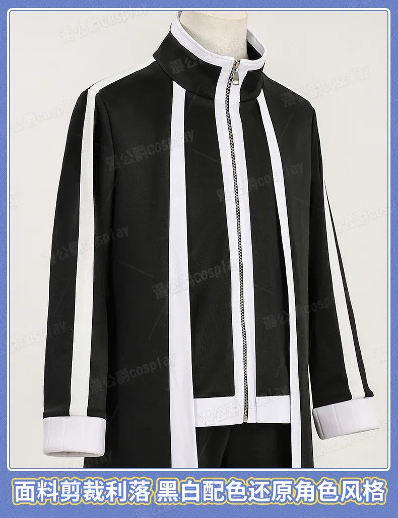 Anime Tougen Anki Shiki Ichinose Cosplay Costume Rasetsu Uniform Black White Coat Jin Kougasaki Rasetsu Academy for Women Men