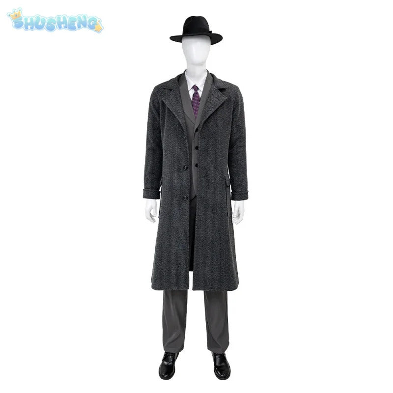 Shusheng-R Movie Noir Man Spider Cosplay Peter Parker Costume Man Fantasia suit coat vest for sale tie hat shoe set Halloween uniform