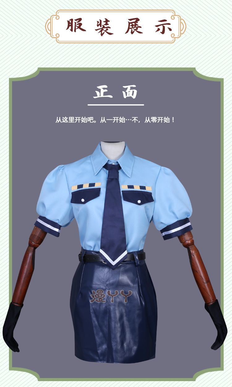 Anime Re:Life In A Different World From Zero Rem Cosplay Costume Wig Sexy Lady Police Officer Hat Uniform for Halloween Party