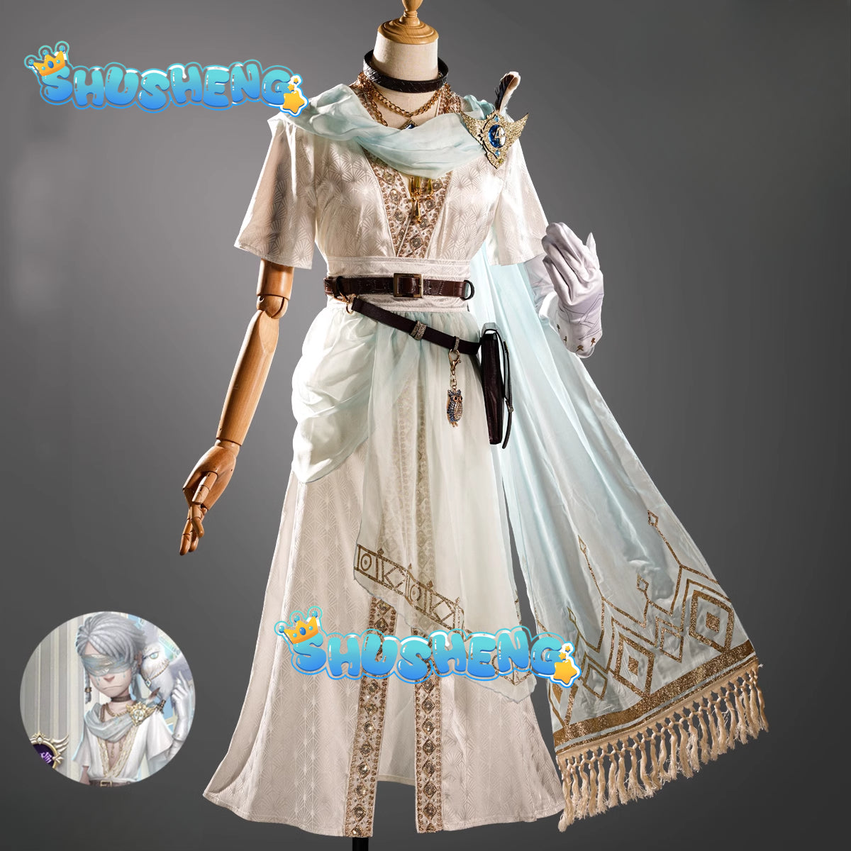 Game Identity V Eli Clark Seer The pure white prophet under the truth cosplay suit Halloween Party Event COS Christmas Gift
